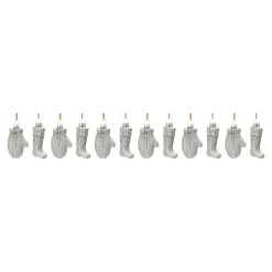 Melrose Stockings>Club Pack Of 12 Gray Mitten And Stocking Glass Christmas Ornaments 3.25"