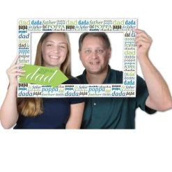 Party Central Club Pack Of 12 Green And Blue Father's Day Digital Photo Fun Frame With Handheld Props 23.5"