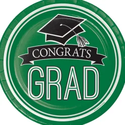 Party Central Club Pack Of 180 Green And Black School Spirit Luncheon Plates 7"