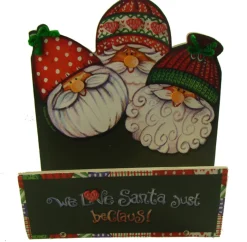 Gift Accessories*CC Christmas Decor Club Pack Of 72 Green And Red 'We Love Santa Just Be Claus' Christmas Greeting Card Holders 7.5"