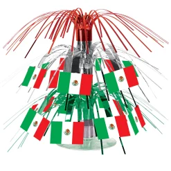 Beistle Club Pack Of 12 Green, Red And White Mexican Flag Cascade Centerpieces Party Decorations 7.5"