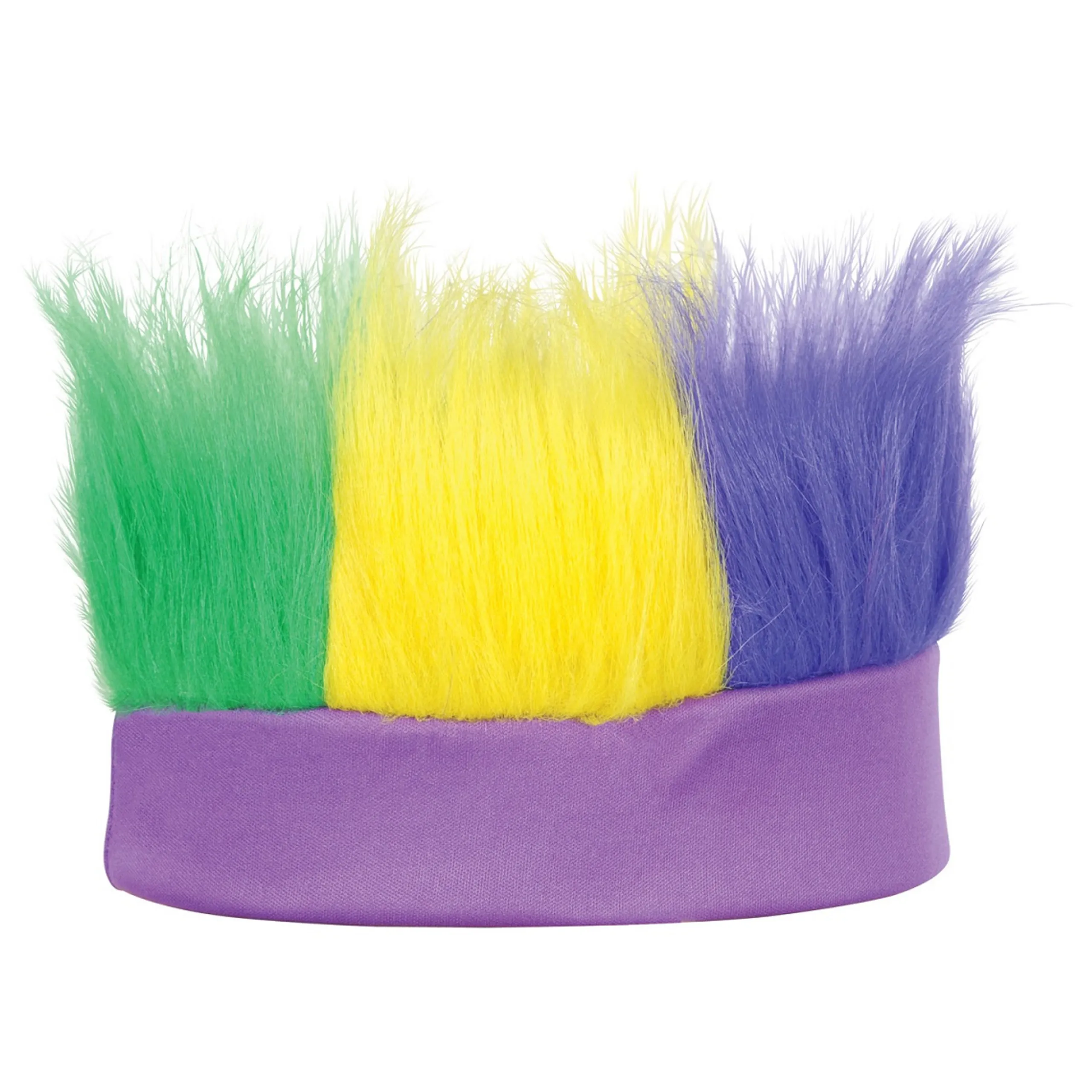 Beistle Club Pack Of 12 Green Yellow And Purple Decorative Mardi Gras Party Hairy Headband Costume Accessory