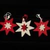 The Ribbon People Stars>Club Pack Of 36 Inside And Out 7 Star Red And Ivory Felt Ornaments