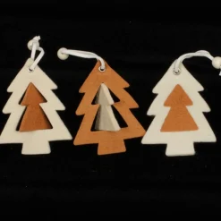 The Ribbon People Trees & Wreaths>Club Pack Of 36 Inside And Out Tree Ivory And Brown Felt Ornaments