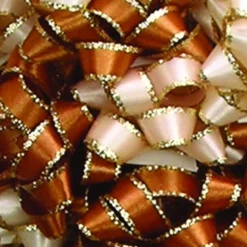 The Ribbon People Club Pack Of 225 Ivory And Copper Brown Craft Ribbon Bows 1.5"