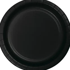 Party Central Club Pack Of 96 Jet Black Lunch In Disposable Decorative Plastic Party Plates 7"