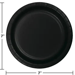 Party Central Club Pack Of 96 Jet Black Lunch In Disposable Decorative Plastic Party Plates 7"