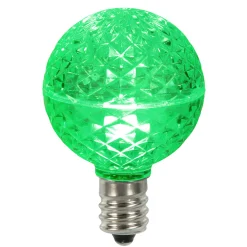 Vickerman Club Pack Of 25 Led G50 Green Replacement Christmas Light Bulbs - E17 Base