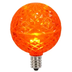 Vickerman Club Pack Of 25 Led G50 Orange Replacement Christmas Light Bulbs - E12 Base