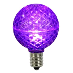 Vickerman Club Pack Of 25 Led G50 Purple Replacement Christmas Light Bulbs - E17 Base