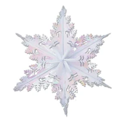 Party Supplies*Beistle Club Pack Of 12 Metallic Opalescent Winter Snowflake Hanging Christmas Decorations 24"