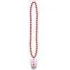 Beistle Club Pack Of 12 Metallic Red Beads With "Congrats Grad" Glass Party Necklaces 33"