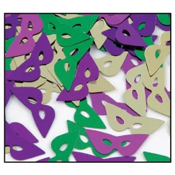 Beistle Club Pack Of 12 Multicolor Mardi Gras Mask Celebration Confetti Bags 1 Oz.