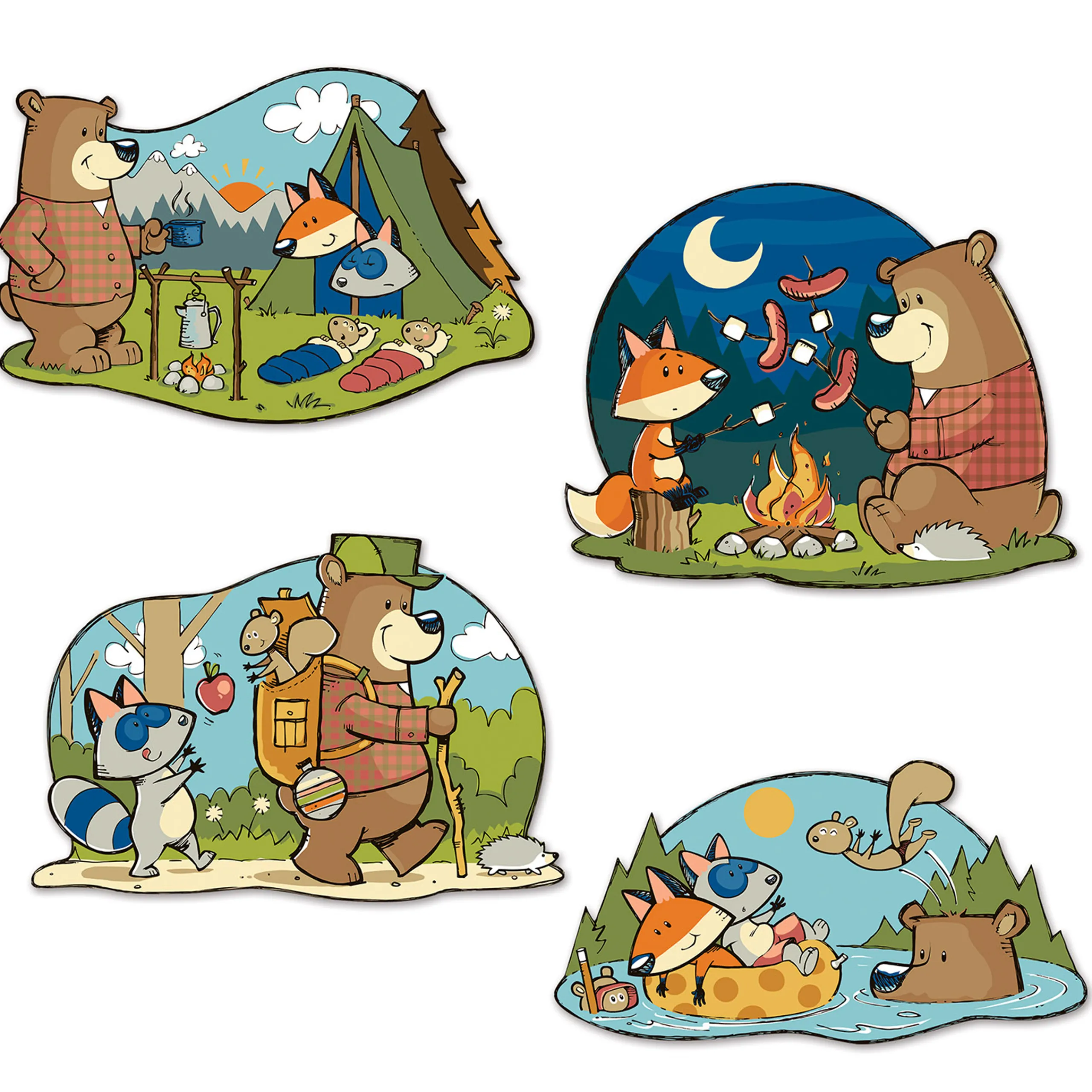 Party Central Club Pack Of 48 Multi-Color Camping Woodland Friends Cutouts 16"