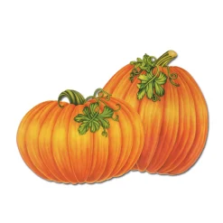 Beistle Club Pack Of 48 Orange And Green Festive Pumpkin Thanksgiving Cutout Decorations 15.5"