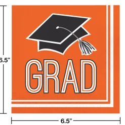 Party Central Club Pack Of 360 Orange And Black School Spirit Lunch Napkins 6.5"