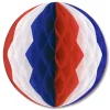 Beistle Club Pack Of 24 Patriotic Red, White And Blue Honeycomb Hanging Tissue Ball Decorations 12"