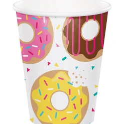 Party Central Club Pack Of 96 Pink And White Disposable Donut Time Hot/Cold Cups 5.6"