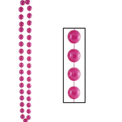 Party Central Club Pack Of 12 Pink Birthday Jumbo Beaded Necklaces 40"