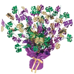 Party Central Club Pack Of 12 Purple And Gold Gleam 'N Burst Mardi Gras Centerpieces 15"