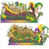 Party Central Club Pack Of 24 Purple And Green Mardi Gras Jester Float Wall Decors 5.5'