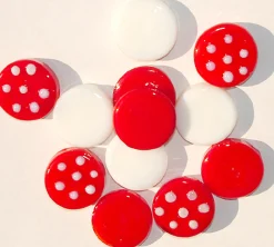 Roman Club Pack Of 72 Red & White Confetti Glass Decorating Pebbles