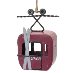 Melrose Transportation>Club Pack Of 12 Red And Black Vintage Ski Gondola Christmas Ornaments 4.5"