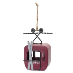 Melrose Transportation>Club Pack Of 12 Red And Black Vintage Ski Gondola Christmas Ornaments 4.5"