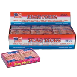 Party Central Club Pack Of 24 Red And Blue Patriotic Us Flag Food Or Drink Decoration Party Picks 2.5"