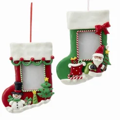 CC Christmas Decor Photo Frames>Club Pack Of 12 Red And Green Colored Picture Frame Hanging Ornaments 8"