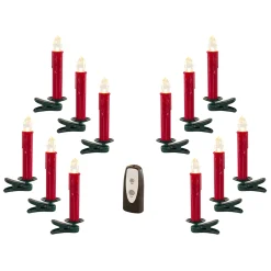 Diva At Home Club Pack Of 24 Red And Green Decorative Artificial Led Clip-On Taper Candle 6.5"