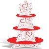 Party Central Club Pack Of 12 Red And White Valentine's Hearts Cupcake Stand Centerpieces 16"