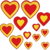 Beistle Club Pack Of 144 Red And Yellow Glittered Heart Cutouts 12"