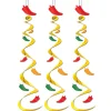 Party Central Club Pack Of 18 Red And Yellow Hot Chili Pepper Whirl Hanging Decorations 30"