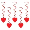 Party Central Club Pack Of 30 Red Heart Whirl Valentines Day Hanging Decorations 35"
