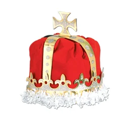 Beistle Club Pack Of 12 Red Royal King's Crown Party Hats