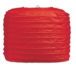 Beistle Club Pack Of 24 Red Square Paper Lantern Hanging Party Decorations 8"