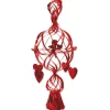 Beistle Club Pack Of 12 Red Valentine's Day Metallic Cupid And Hearts Hanging Decorations 29"