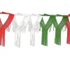 Beistle Club Pack Of 12 Red, White And Green Drop Fringe Streamer Garland Party Decorations 12'