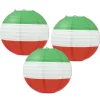 Beistle Club Pack Of 18 Red, White And Green Striped Hanging Paper Lantern Party Decorations 9.5"