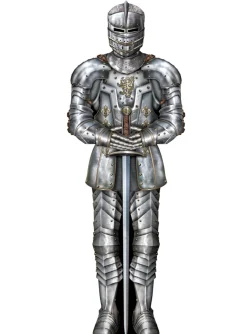 Party Central Club Pack Of 12 Silver And Gray Jumbo Medieval Jointed Armor Suit Party Decors 6'