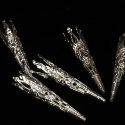 Party Supplies*The Ribbon People Club Pack Of 48 Silver Contemporary Small Crown Cording Caps 0.25"