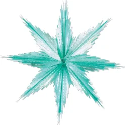 Party Supplies*Beistle Club Pack Of 24 Silvery Turquoise 2-Tone Metallic Look Christmas Snowflake Decorations - 11.5"