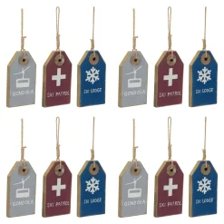 Melrose Sports & Games>Club Pack Of 12 Ski Tag Christmas Ornaments 11"