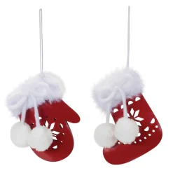 Melrose Stockings>Club Pack Of 12 Snowflake Mitten And Stocking Christmas Ornaments 4"