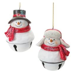 Melrose Snowmen>Club Pack Of 12 Snowman Sleigh Bell Christmas Ornaments 4"