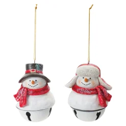 Melrose Snowmen>Club Pack Of 12 Snowman Sleigh Bell Christmas Ornaments 4"