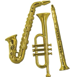 Beistle Club Pack Of 36 Trumpet, Saxophone And Clarinet Decorations - 21"