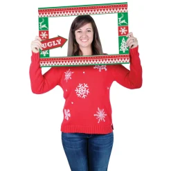 Party Supplies*Beistle Club Pack Of 12 Ugly Sweater Photo Fun Hand Held Frame Christmas Props 23.5"