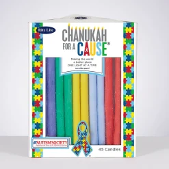 Rite Lite Club Pack Of 45 Vibrant Rainbow Colored Hanukkah Candles 5.25 Inches